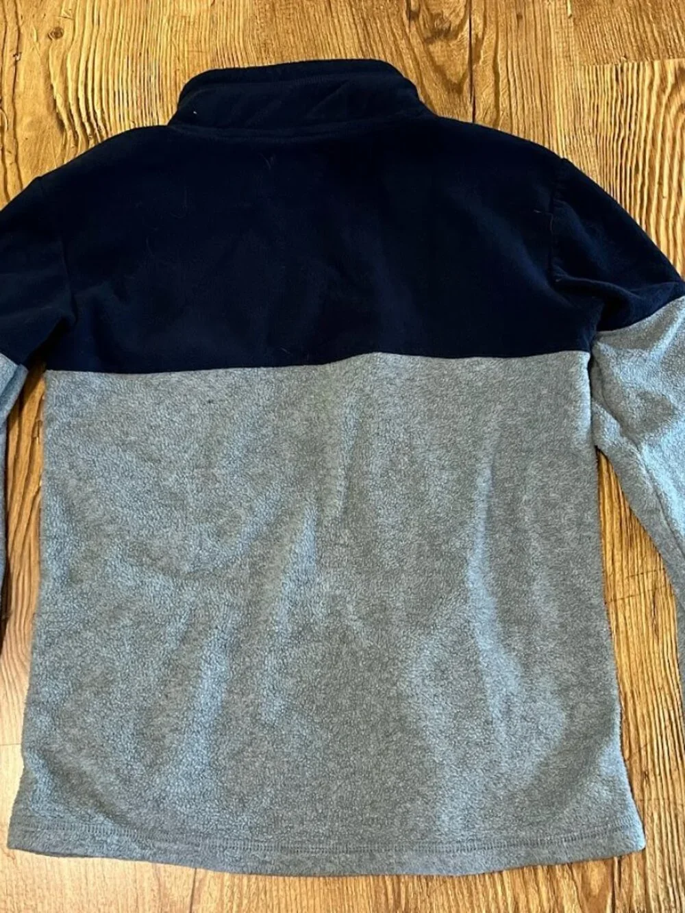 Children's Place 1/4 Zip Fleece, Gray & Navy Blue, Youth XL (14)